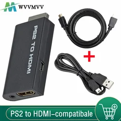 WvvMvv PS2 to HDMI-compatibale Audio Video Converter 480i/480p/576i With 3.5Mm Audio Output Supports All PS2 to HD Display Modes