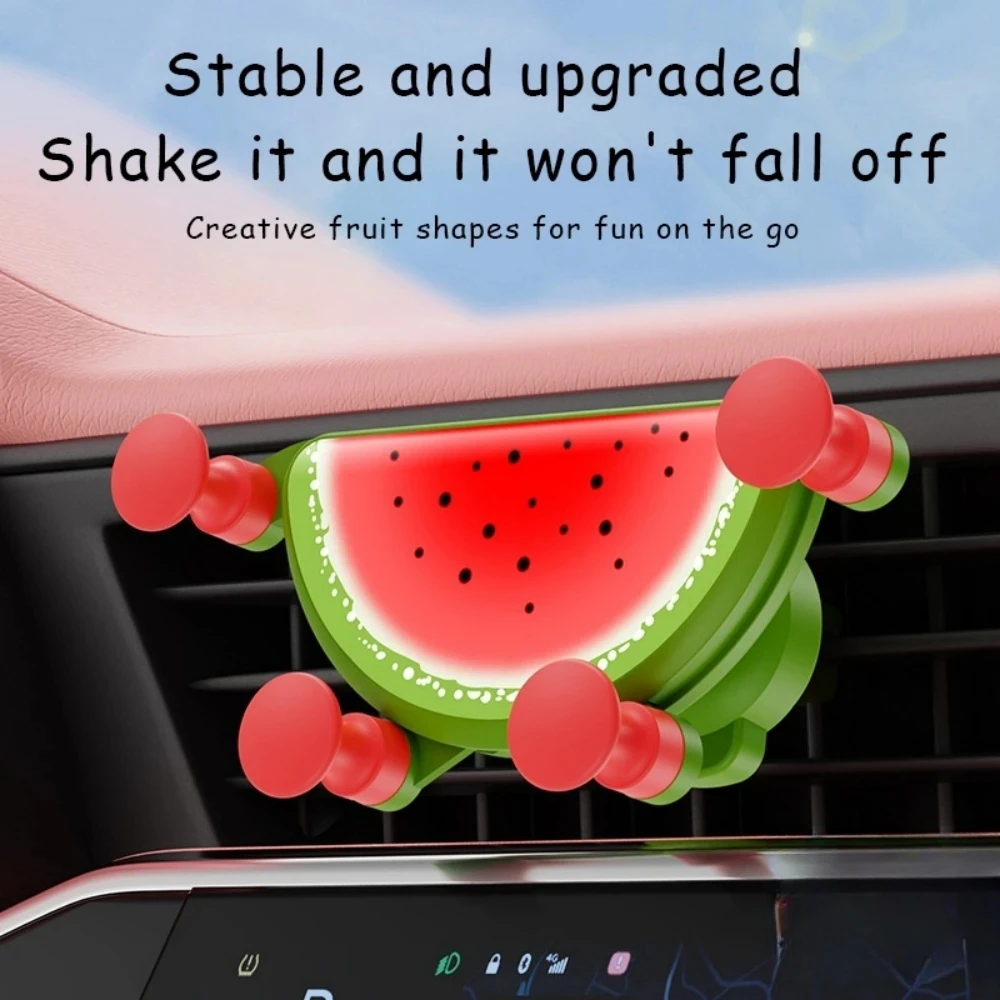 Universal Gravity Fruit Styling Car Phone Holder - Auto Air Vent Clip,  Mobile Stand Support for Most Phones