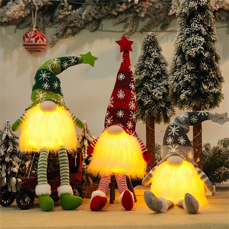 크리스마스 얼굴없는 인형, 빛나는 그놈 메리 크리스마스 홈 장식, Navidad Natal 선물, 새해 2023 크리스마스 선물