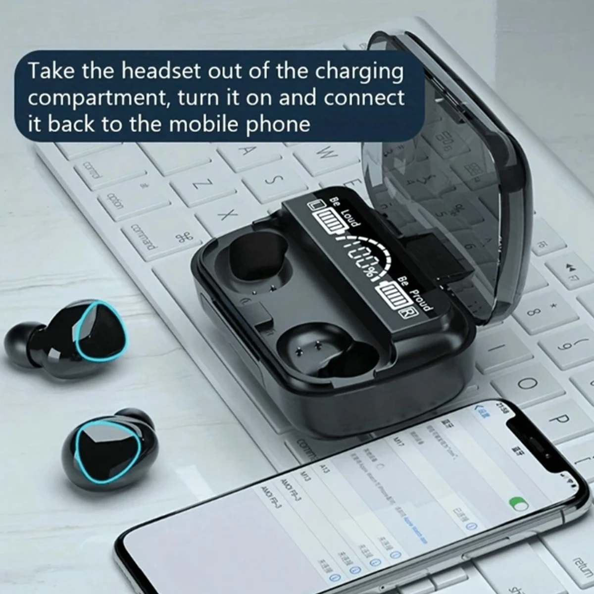 Original New F9 TWS Transparent Wireless Bluetooth Headset HIFI Sound Quality Bluetooth 5.3 For Phone Bluetooth Earphone 3