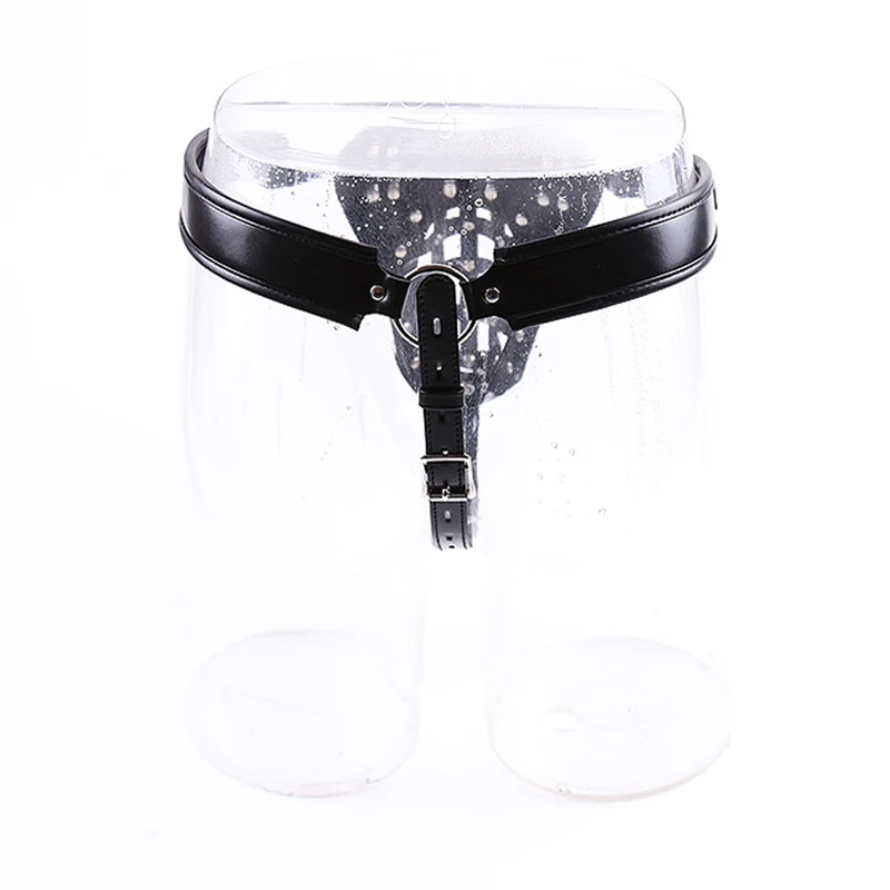 Mens Lingerie Sexy Underwear Fetish Crotchless Chastity Leather Panties Harness Briefs Hollow Out Jockstrap G-string With Lock