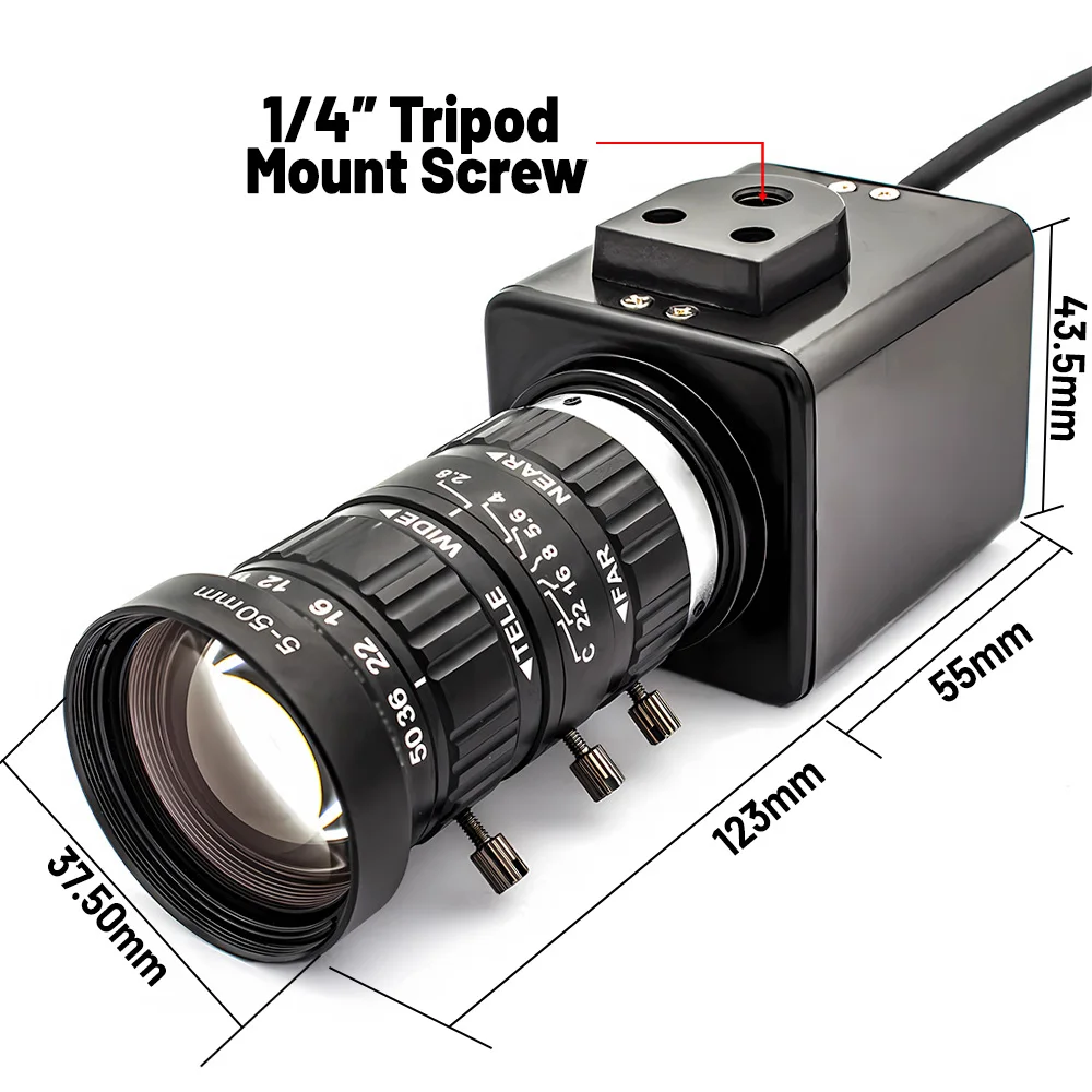 4K USB3.0 Camera 1/1.8" Inch IMX678 Sensor 3840x2160 60FPS 10X Zoom Varifocal High Quality Lens Plug Play UVC Support Video Live 6