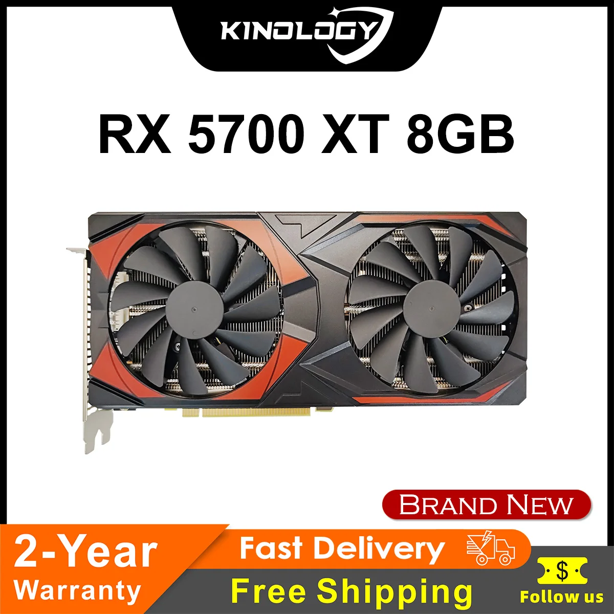 

Kinology NEW AMD Radeon RX5700XT 8GB Graphics Card GDDR6 Memory PCIE4.0x16 DPx3 256Bit Gaming Video Card for Desktop Computer