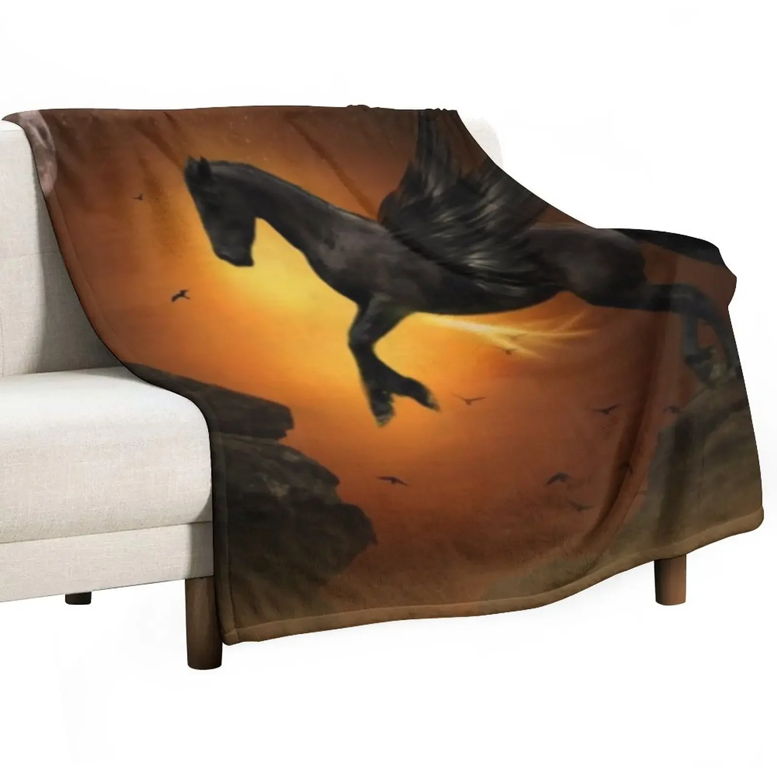 

Pegasus Ponies Throw Blanket wednesday sofa bed Thins Blankets