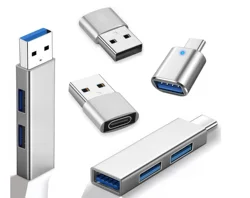 5 - Pack USB Adapter & Hub Splitter Expander Set (Mixed 5pcs)