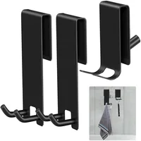Stainless Steel Shower Hooks Glass Door Shower Hook Lightweight Bathroom Hooks Bath Shower Screen Towel Hanger Shower Door New 1