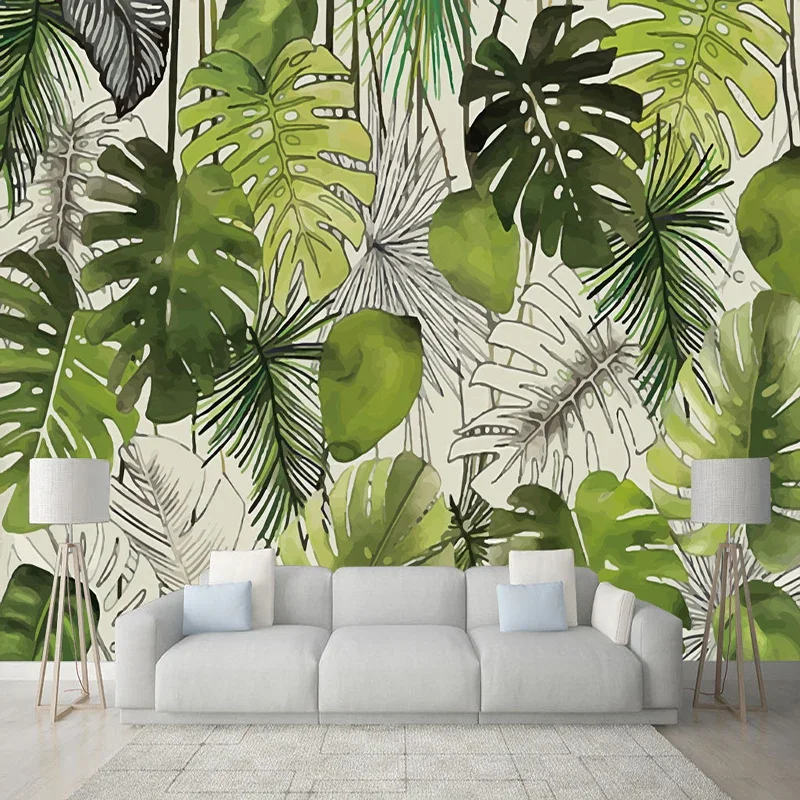 

Modern Simple 3D Banana Leaf Mural Wallpaper Living Room Restaurant Cafe Background Wall Covering Home Decor Papel De Parede 3