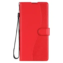 Leather Wallet Flip Cover Case with Magnetic Closure and Shockproof Protection for Reno12 Pro 5G (Red)