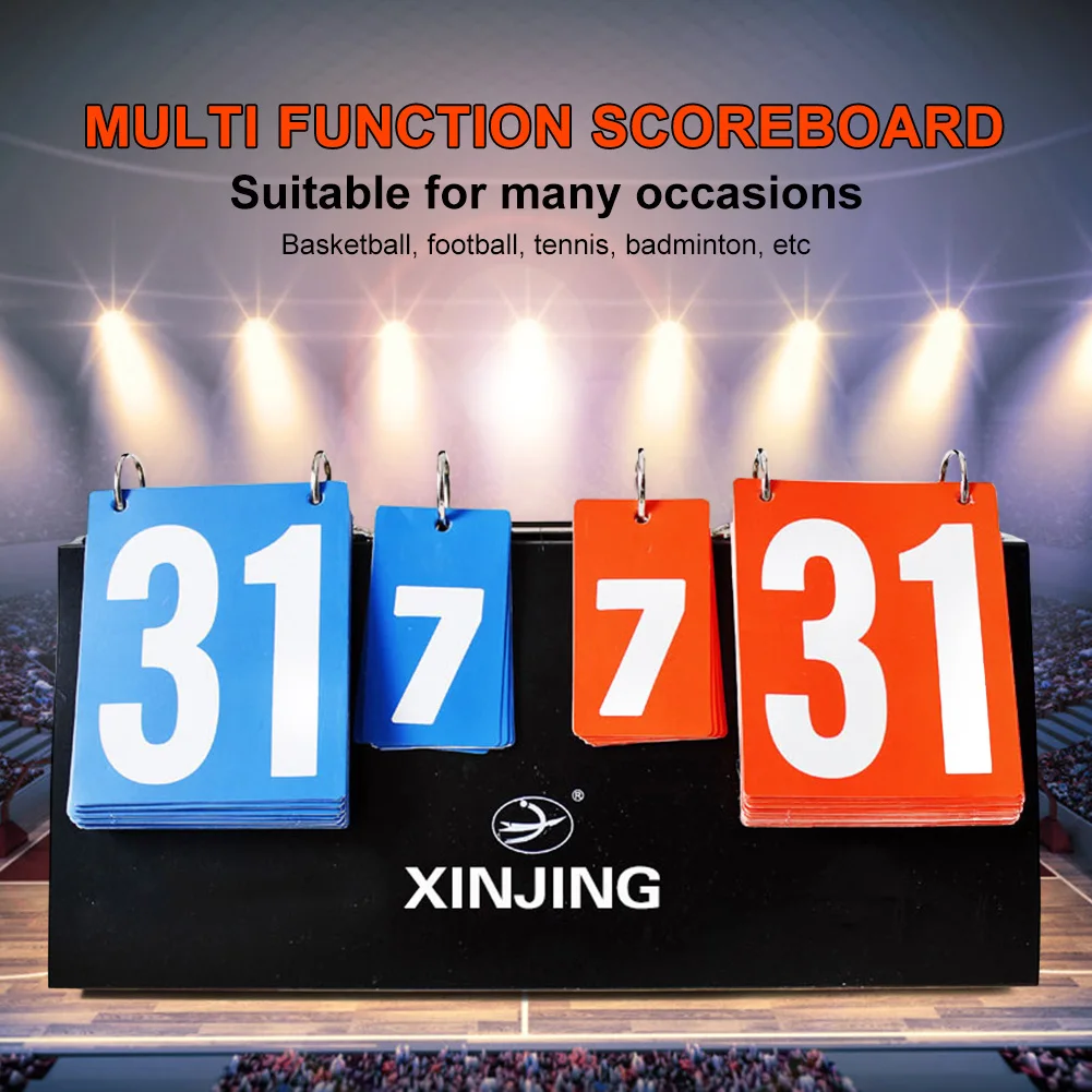Sports Scoreboard 2 Digits Table Flip Scoreboard Portable PVC Plastic Turn Points Board For Basketball Football Volleyball