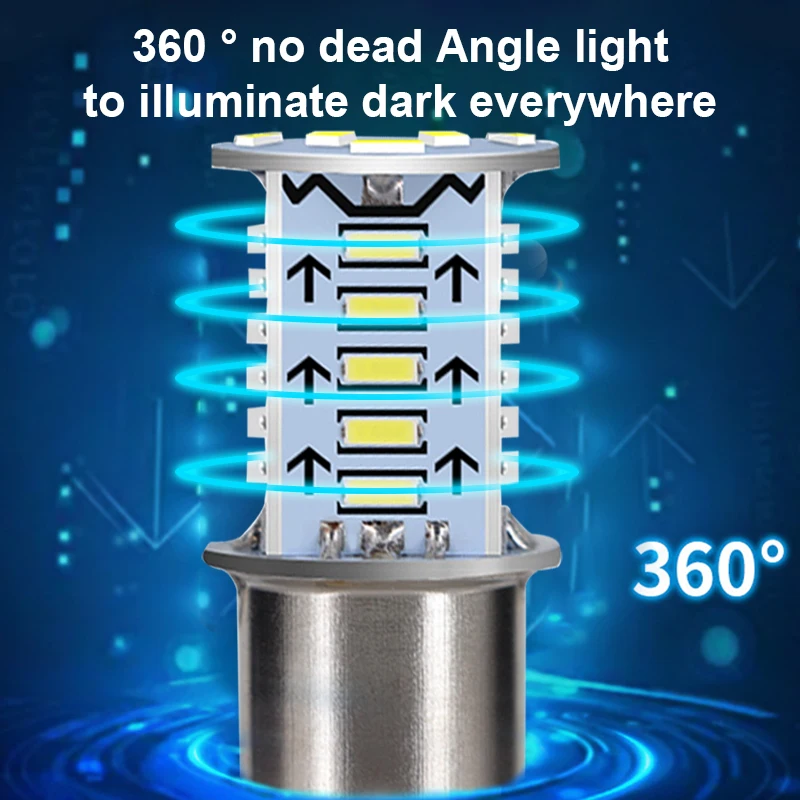 2PCS 1157 LED Strobe Brake Light BAY15D Bulb 30SMD DRL Water Flash Reversing Parking Car Turn Signal Tail Lamp Motorcycle