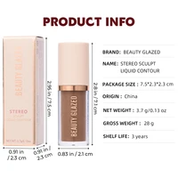 2025 beauté vitrée 2 couleurs liquide contour pour améliorer le Contour du visage, imperméable, mat, V-face façonnage Contour visage maquillage 6