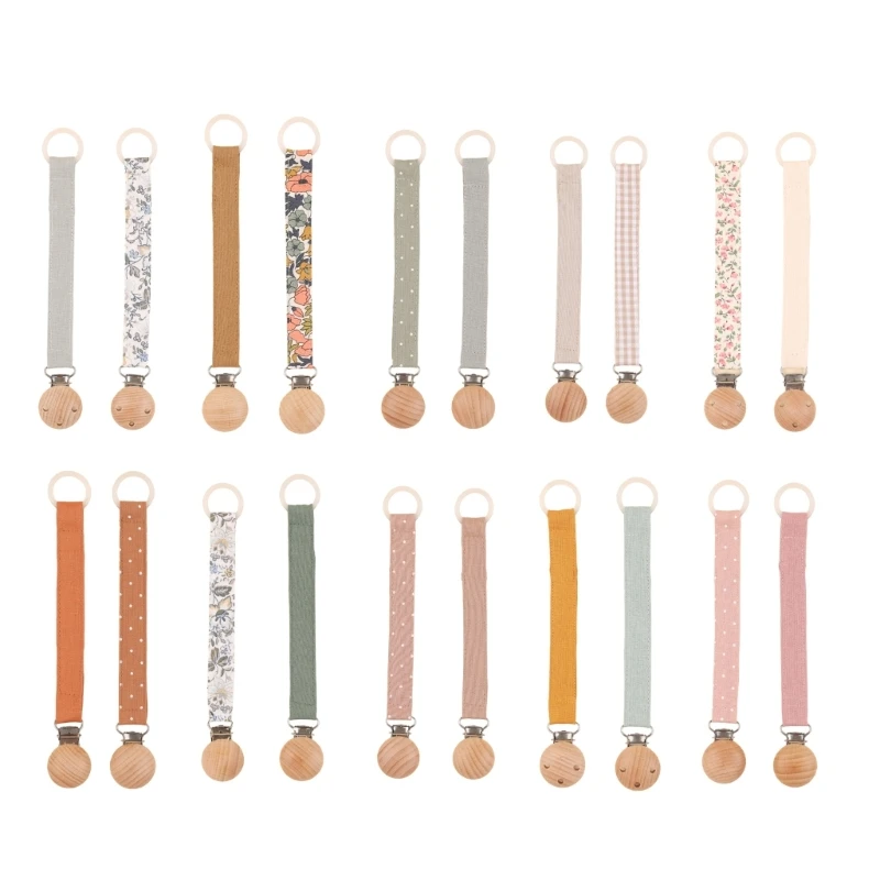 

2Pcs Baby Pacifier Clip Chain Cotton Soothing Strap for Newborns Infants