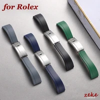 20mm Watch Band for Rolex DAYTONA SUBMARINER Yacht-Master GMT Explorer Silicone Rubber Watch Bracelet Green Straps Accessories