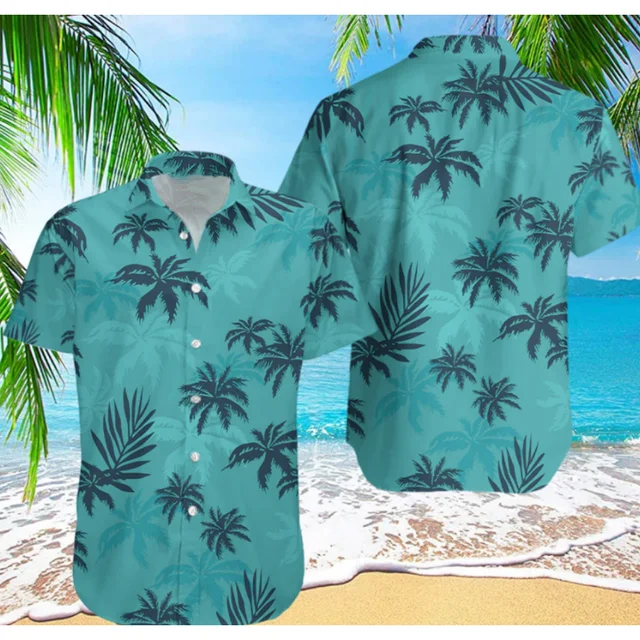 2023 Summer Animal Crane Men Hawaiian Shirt 3d Plant Shirt For Men