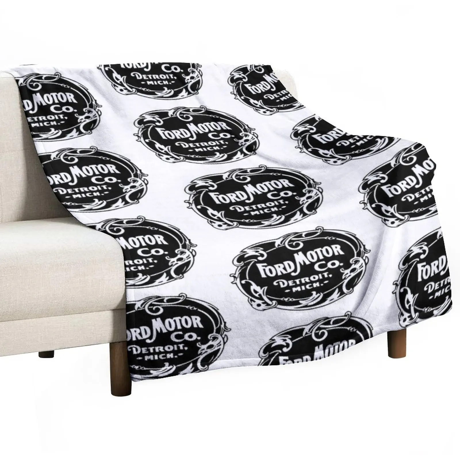 

First Ford Logo 1903 Automobilia Throw Blanket Soft Big Blanket Flannel Fabric