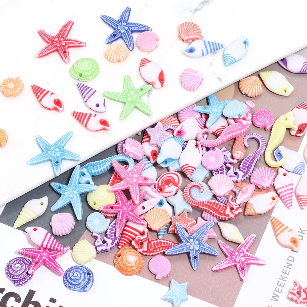 210 Piece Summer Beach Shell Beads Collection - DIY Jewelry Making Kit With Pearls & Sea Charms