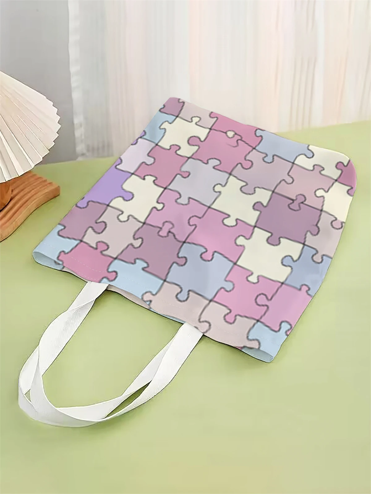 1pc， Handbag, reusable fashionable handbag, multifunctional handbag, printed canvas shopping bag