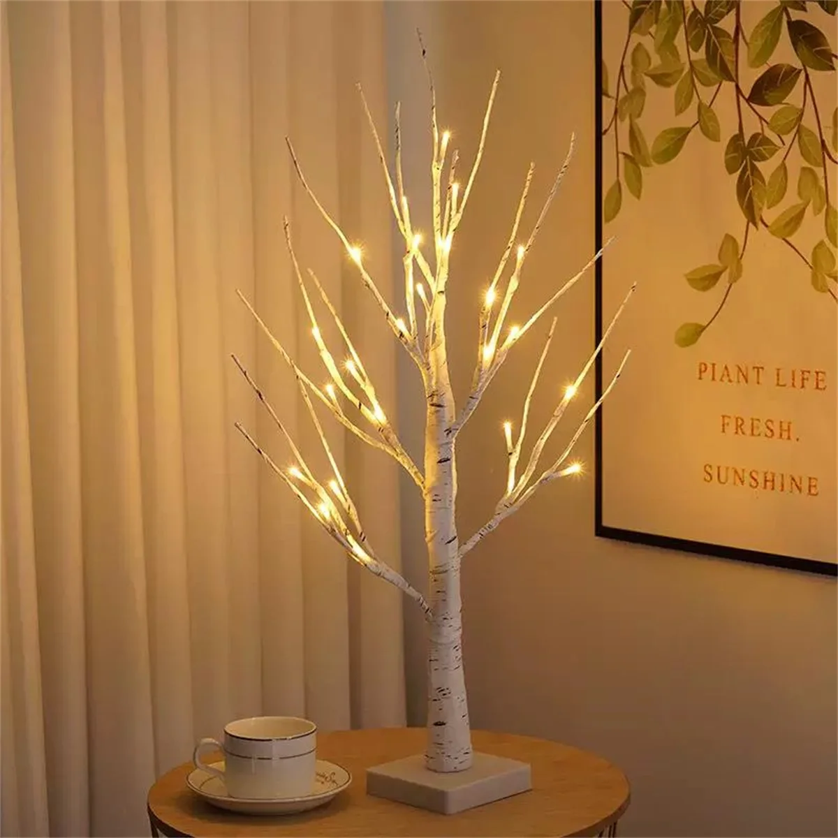LED simulation birch tree bedroom, living room, party decoration, battery, USB dual-use, warm and romantic atmosphere· 6