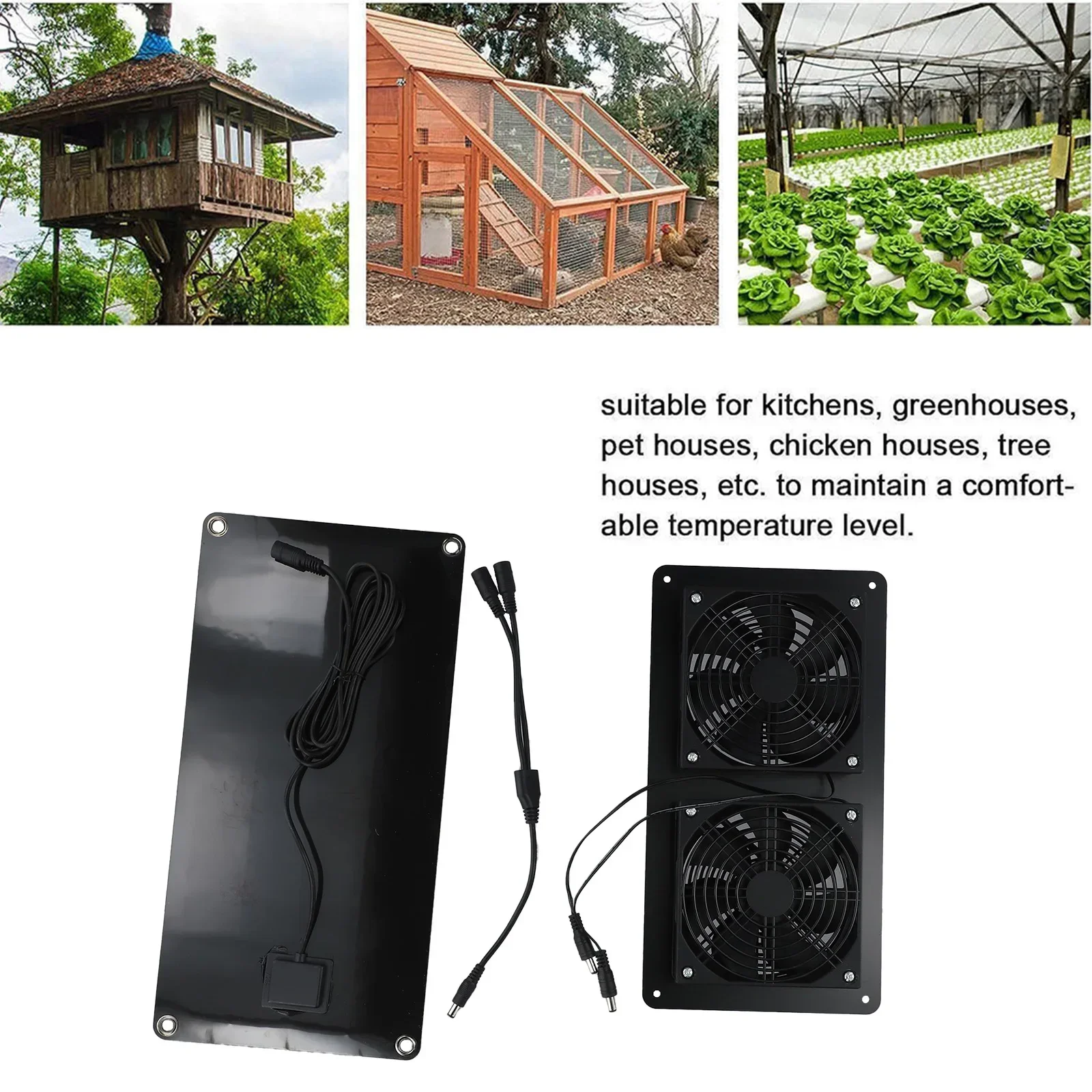Waterproof Solar Panel 30W 12V Exhaust Fan for Kitchens Maintain Comfortable Temperature Suitable for Various Settings
