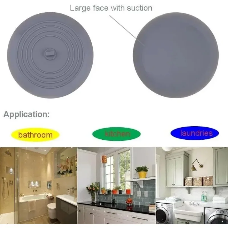 Plug Stopper Hair Drain Catcher Hair Drain Filter Floor Drain Hair Filter Floor Drain Hair Catcher Drain Hair Catcher 4-Inch Silicone Drain Plug