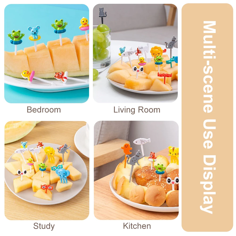 Description Picture 6 of itemLunch Box Fruit Picks Mini Creative Fruit Cake Dessert Food Forks Kids Snack Decor Forks Bento Salad Decor Cake Picks Toothpick