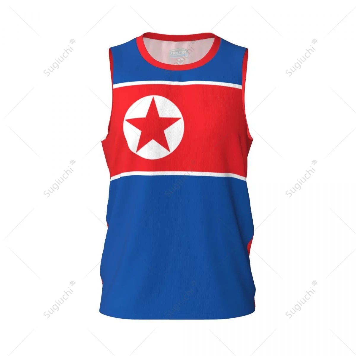 North Korea Flag Men Basketball Sports Running Fitness Multifunction Sleeveless tshirt Exclusive Name Nunber