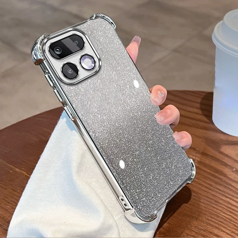Glitter Plating Clear Protective TPU Shockproof Phone Case