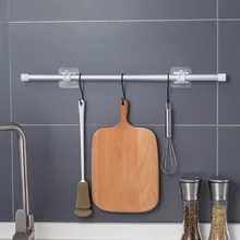 

Shower Pole Fixed Clip Self Adhesive Curtain Hanging Rod Clamp Hooks Adjustable Rack Hook Kitchen Bedroom Household Organizer
