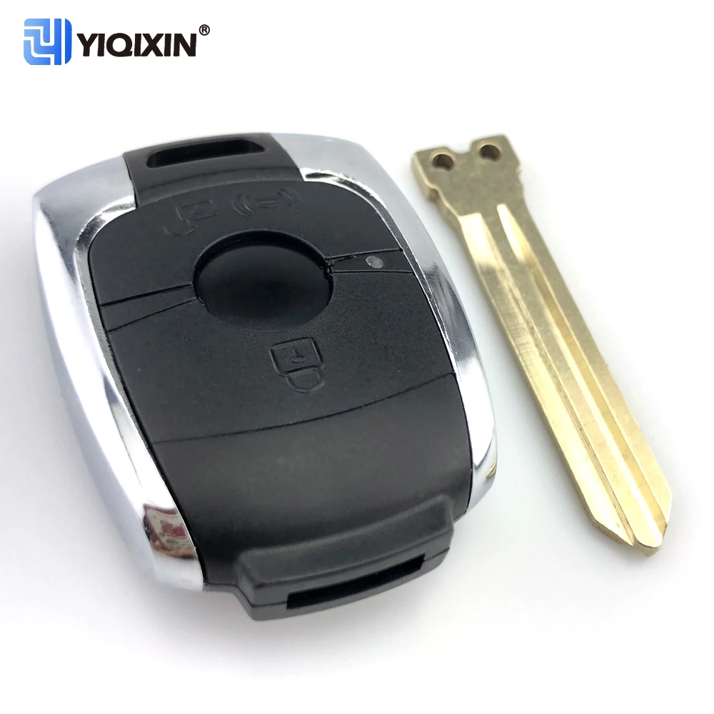 YIQIXIN 2 Button Remote Key Shell For SsangYong Korando Kyron Actyon Rexton Smart Control Replacement Cover Fob Case Uncut Blade