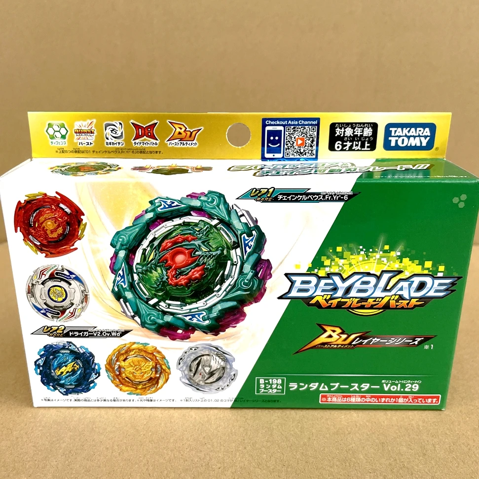 

Оригинальный TAKARA TOMY BEYBLADE B198 Burst Ultimate DB QuadDrive случайный бустер Vol. 29, светлый свет (1 шт.)