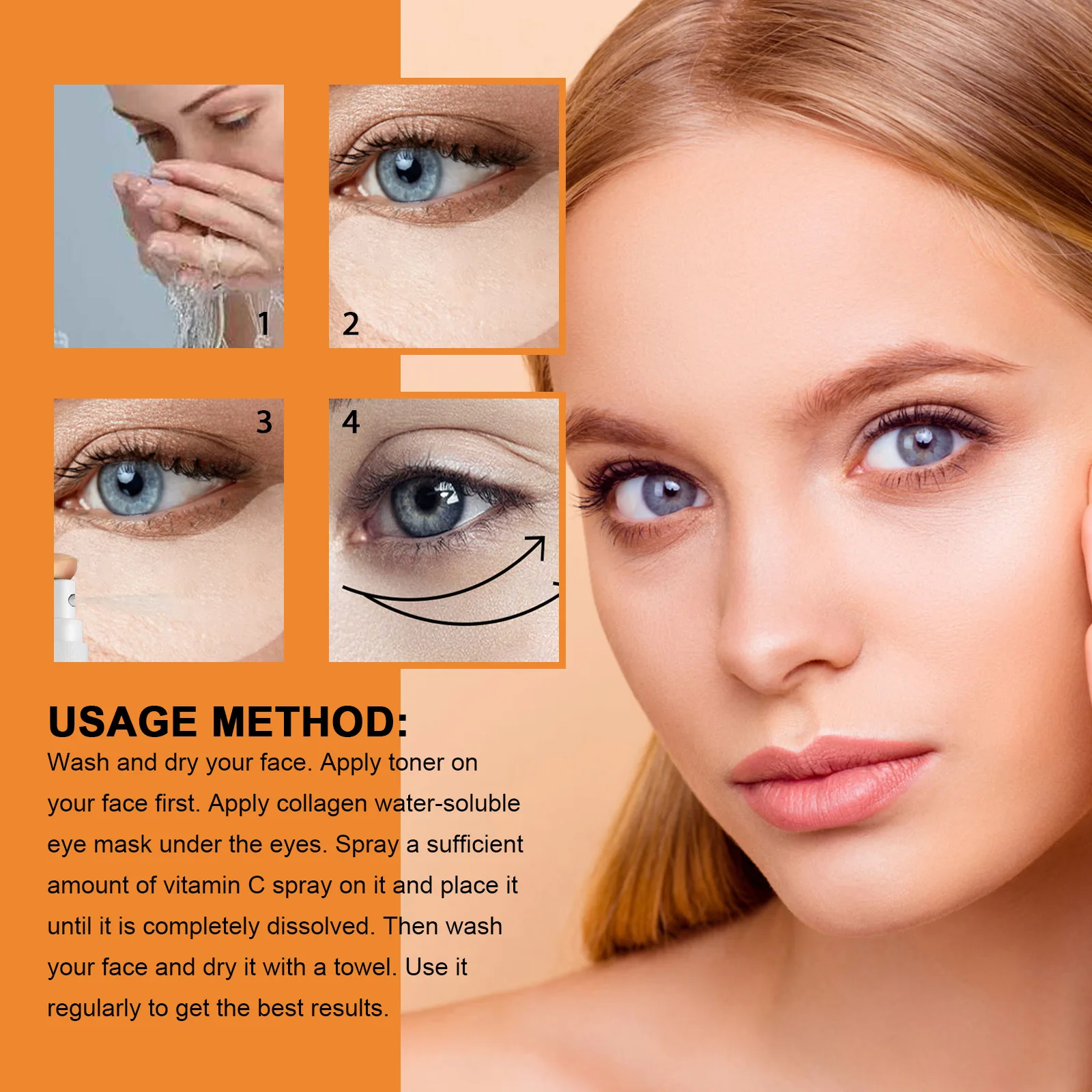 Facial High Protein Collagen Film Water Soluble Mask Fades Dark Circles Eye Bags Eye Mask Light