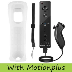 Wireless Gamepad Controller Set with Motion Plus and Silicone Case for Enhanced Gaming Experience (Black Set)