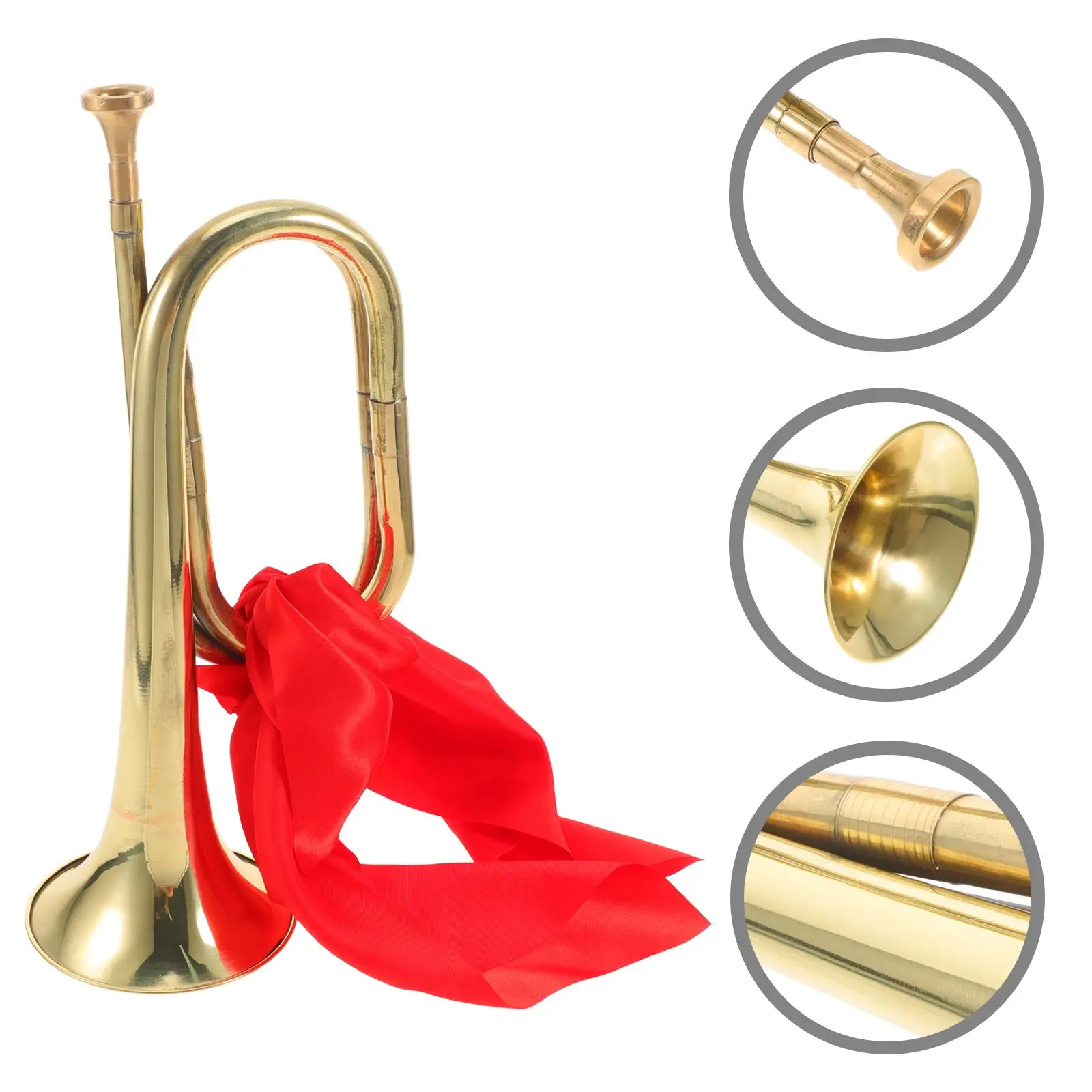 Professional Wind Brass Instrument High Grade Alloy Trumpet Durable Lightweight Beginners Horn Charge Bugle Polished Gold Tone