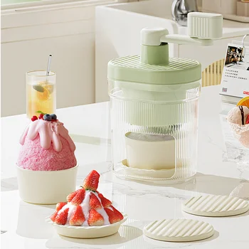 Shaved Ice Machine Small Manual Ice Crusher Home Hand-cranked Machine Making Smoothie Machine Suitable for Outdoor Camping 1