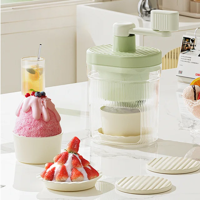 Shaved Ice Machine Small Manual Ice Crusher Home Hand-cranked Machine Making Smoothie Machine Suitable for Outdoor Camping 1