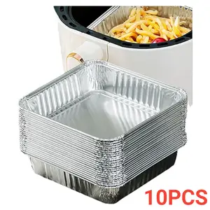 Aluminium 11x11'' Silver Foil Food Trays Dishes Containers & Take Away Box  Lids