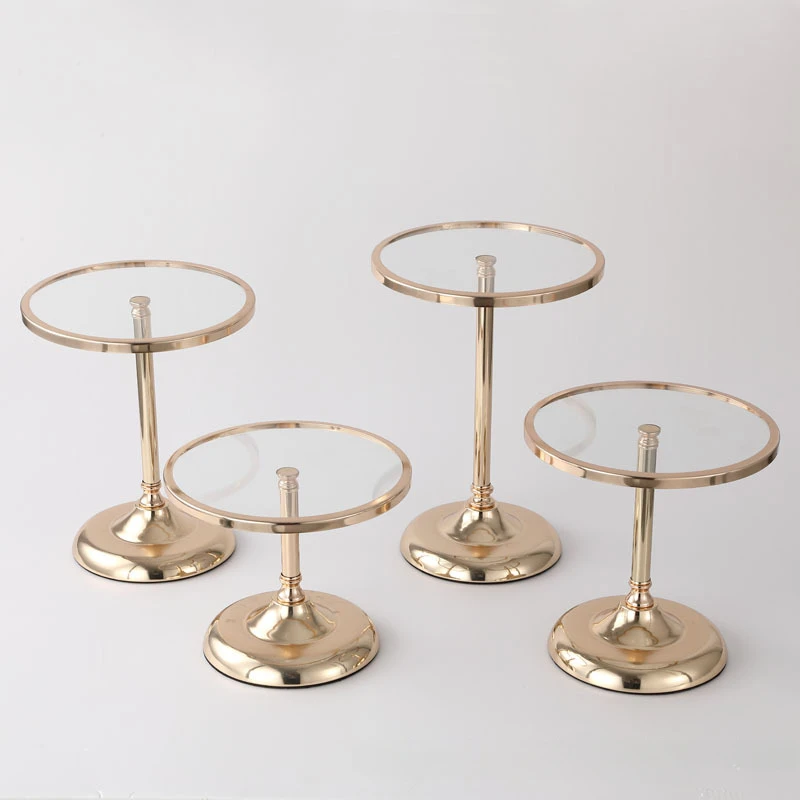 

Round Transparent Glass Dessert Tray Wedding Cake Rack Festival Birthday Party Restaurant Dessert Stand Table Decoration