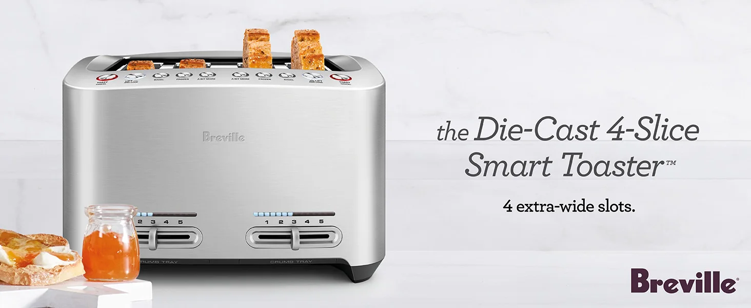 Description Picture 2 of item4-Slice BTA840XL Die-Cast Smart Toaster, Brushed Aluminum