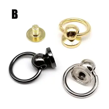 مسمار معدني معدني من سبائك الزنك بكرة مسمار مفك خلفي ، بقعة مسمار برشام مع حلقة O للحقيبة الجلدية ، حزام ، حافظة هاتف ، 10 ، لكل عبوة 4