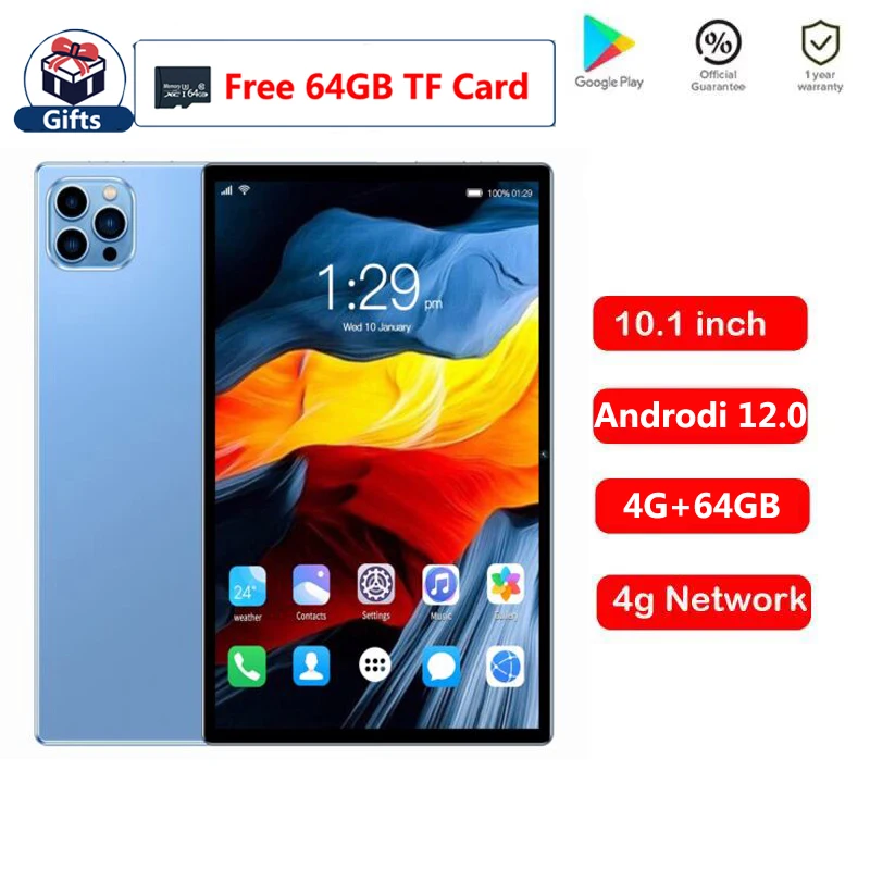 

New Global Version Android 12.0 Tablets 4G+64GB+Free 64GB TF Card Tablets WIFI Tablets Dual SIM Card 4G Phone Tablet Pc