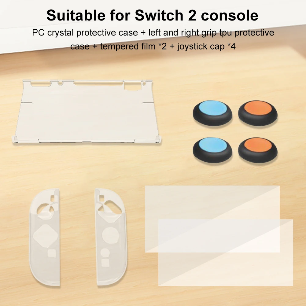 Carrying Case with Tempered Glass PC Case & Grip Cover Travel Carrying Bag 10 in 1 Accessories Set for Nintendo Switch2