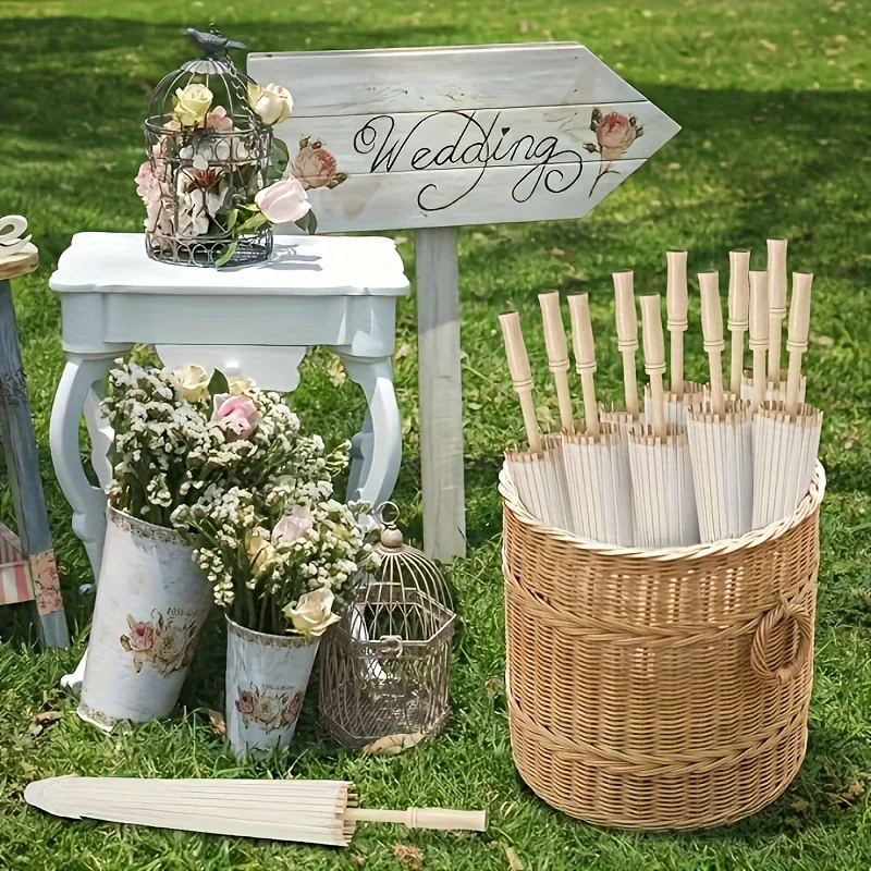 40 cm – 84 cm (15,74 Zoll – 33,1 Zoll) weiße Papier-Sonnenschirme – kein Strom oder Federn erforderlich, perfekt für Hochzeiten, Fotografie, Cosplay, Partys, Stranddekorationen, Partyfotos. – Detail 2