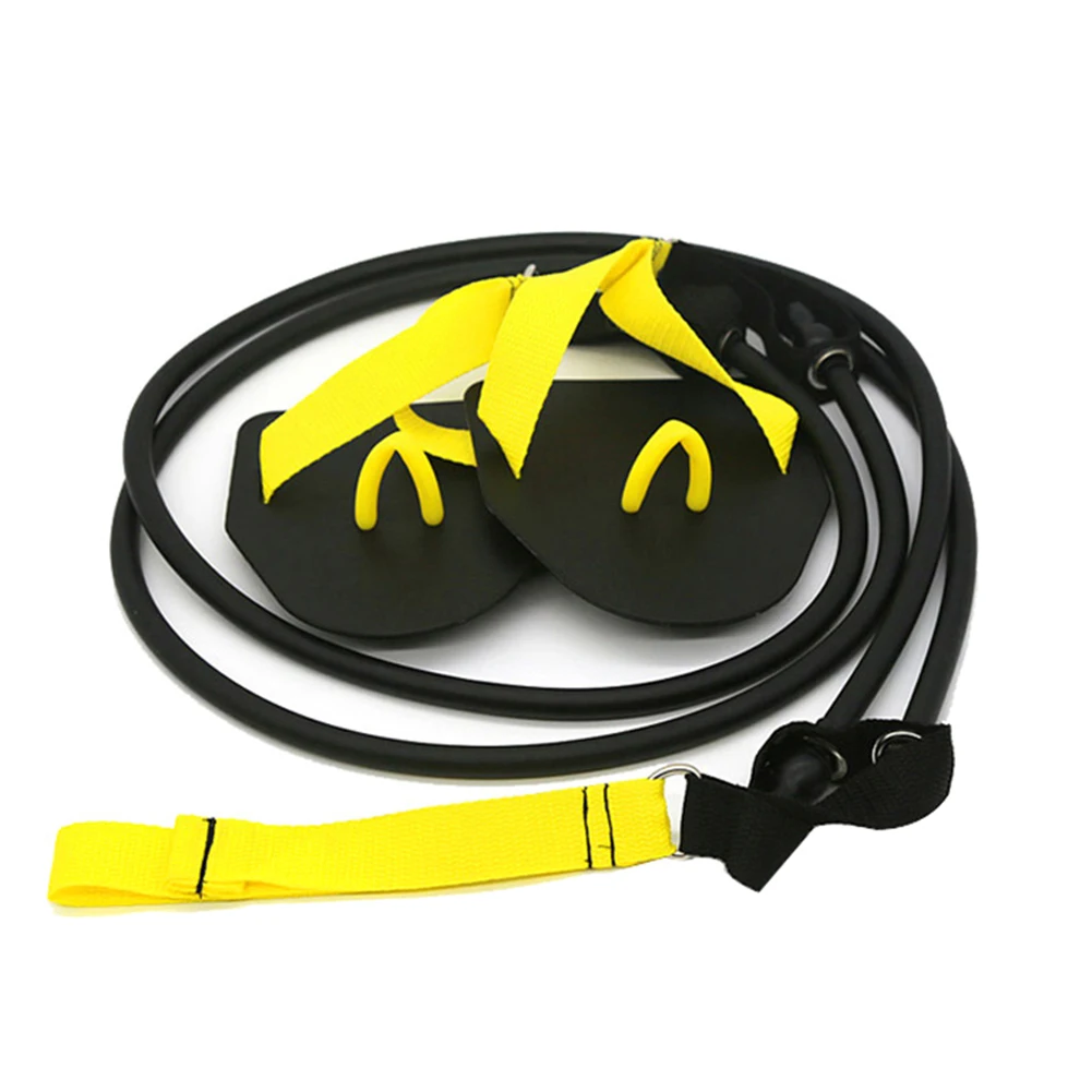 Swimming Arm Strength Trainer With Swim Paddle Fins Swimming Resistance Exercise Bands Set For Swimming Stretch Belt