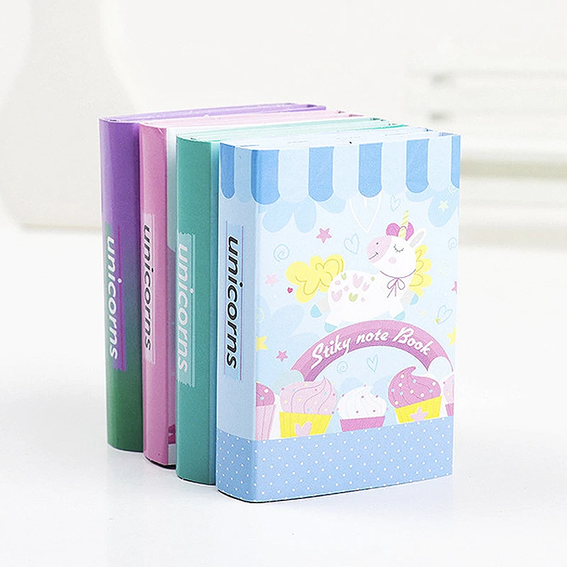 Kawaii Unicorn Folding Memo Pad Creative N Times Sticky Notes Cute To Do List Planner Colored Notepad Bookmark Stationery | Канцтовары
