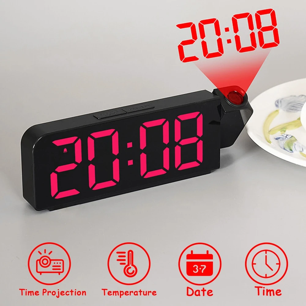 K83 Projection Alarm Clock Led Digital Desk Clocks Usb Wake Up Clock