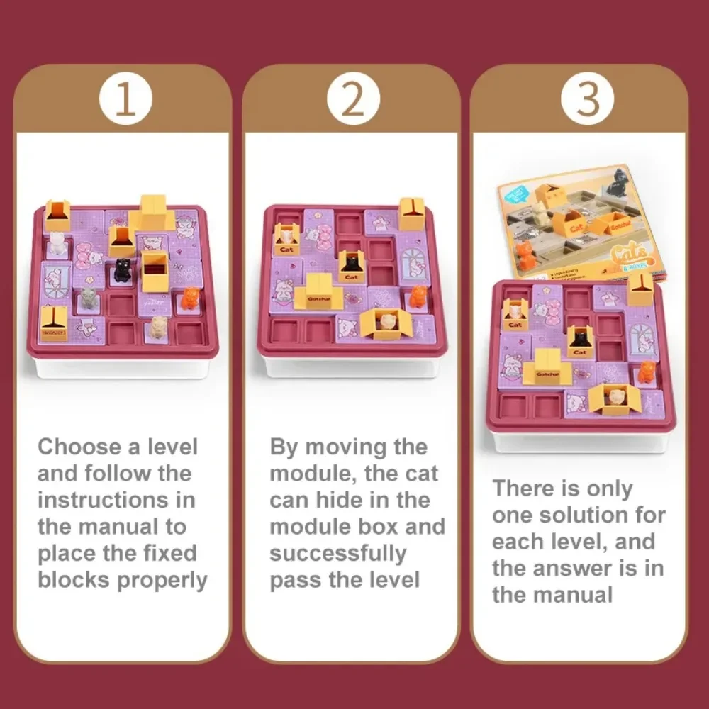 Children's Desktop Educational Toys Cat Boxes Spatial Planning Games Logical Thinking Training Parent-child Interaction Toys 5