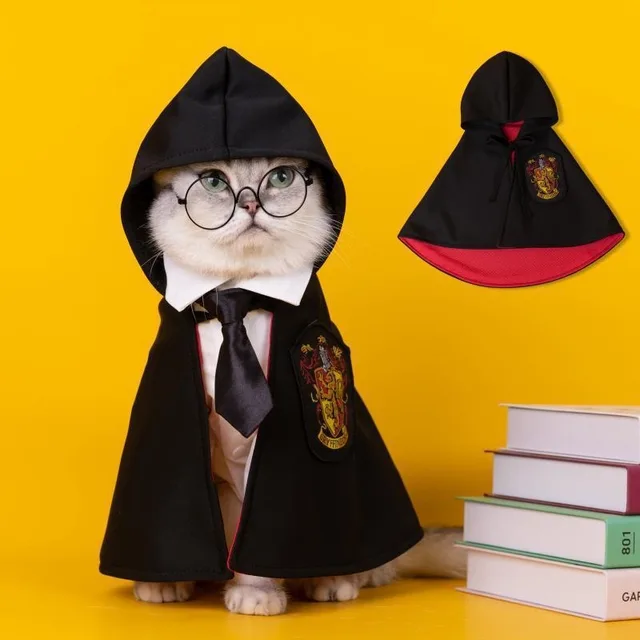 Halloween Dog Costume Magic Academy Cosplay Clothes Pet Cape Cat Decoration Halloween Cloak College Cloak Costume for pets 2