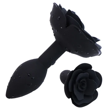 Rose Flower Silicone Mouth Gag Sexy Retro BDSM Bondage Ball Gag Dog Slave Flirting Adult Game Sex Toys Roleplay Anal Plug Set 2
