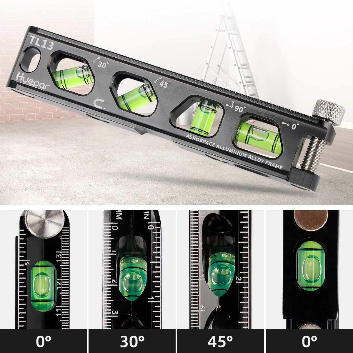 Angle Finder Magnetic Leveling Ruler With Level Bubble V-Groove & Magnetic Trac