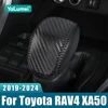 For Toyota RAV4 XA50 2019 2020 2021 2022 2023 2024 Genuine Leather Hand Sewing Gear AT Car Shift Lever Knob Handle Cover Case 1